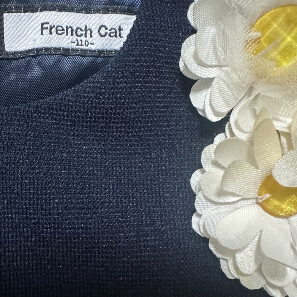 French Cat Navy Daisy Dress, Size 4T, MSRP $55 - Picture 4 of 6